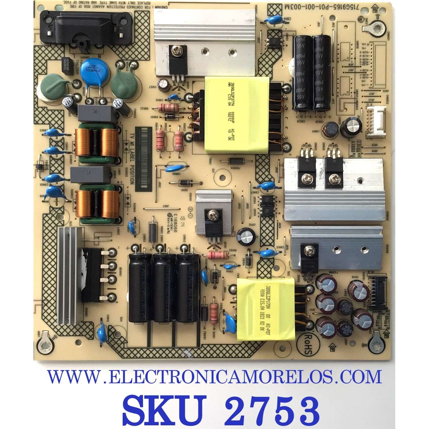 FUENTE DE PODER PARA TV VIZIO / NUMERO DE PARTE ADTVI1812AAB / 715G9165-P01-001-003M / (X)ADTVI1812AAB / VI1845AAB / 4140900 / MODELO D43-F1 / D43-F1 LTMWVNXU